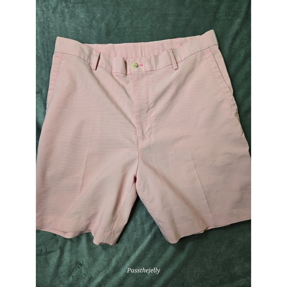 Peter Millar Mens‎ Shorts 30 Small Pink Salem Khaki Chino Geometric Performance